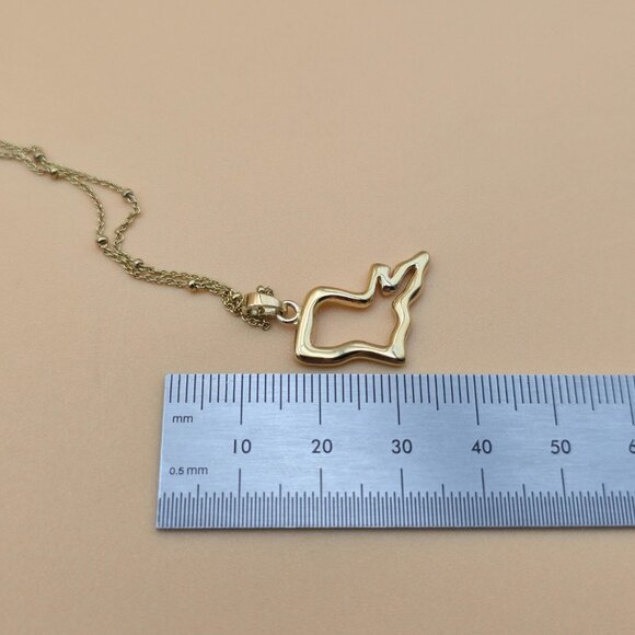 18 Inch Gold Over Sterling Silver Cristy Cali State Necklace A5948 - Picture 6 of 7